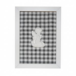 Cuadro Ángel de la Guarda-Vichy Negro (marco blanco)