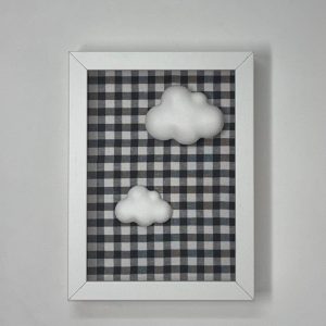 CUADRO NUBES- VICHI NEGRO (MARCO BLANCO)