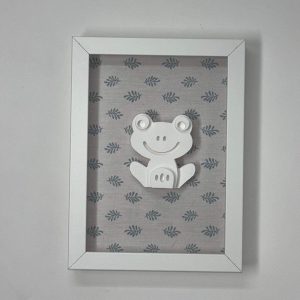 Cuadro Rana- Flores azules